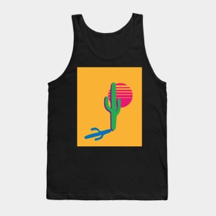 Bohemian multicolor blocking sky desert landscape sunset cactus abstract art vibrant sunrise Tank Top